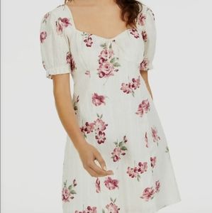 Sequin Hearts Juniors' Puff-Sleeve Floral-Print size large